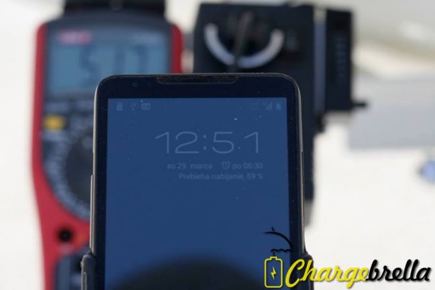 Testovanie CHargebrella - nabíja mobil